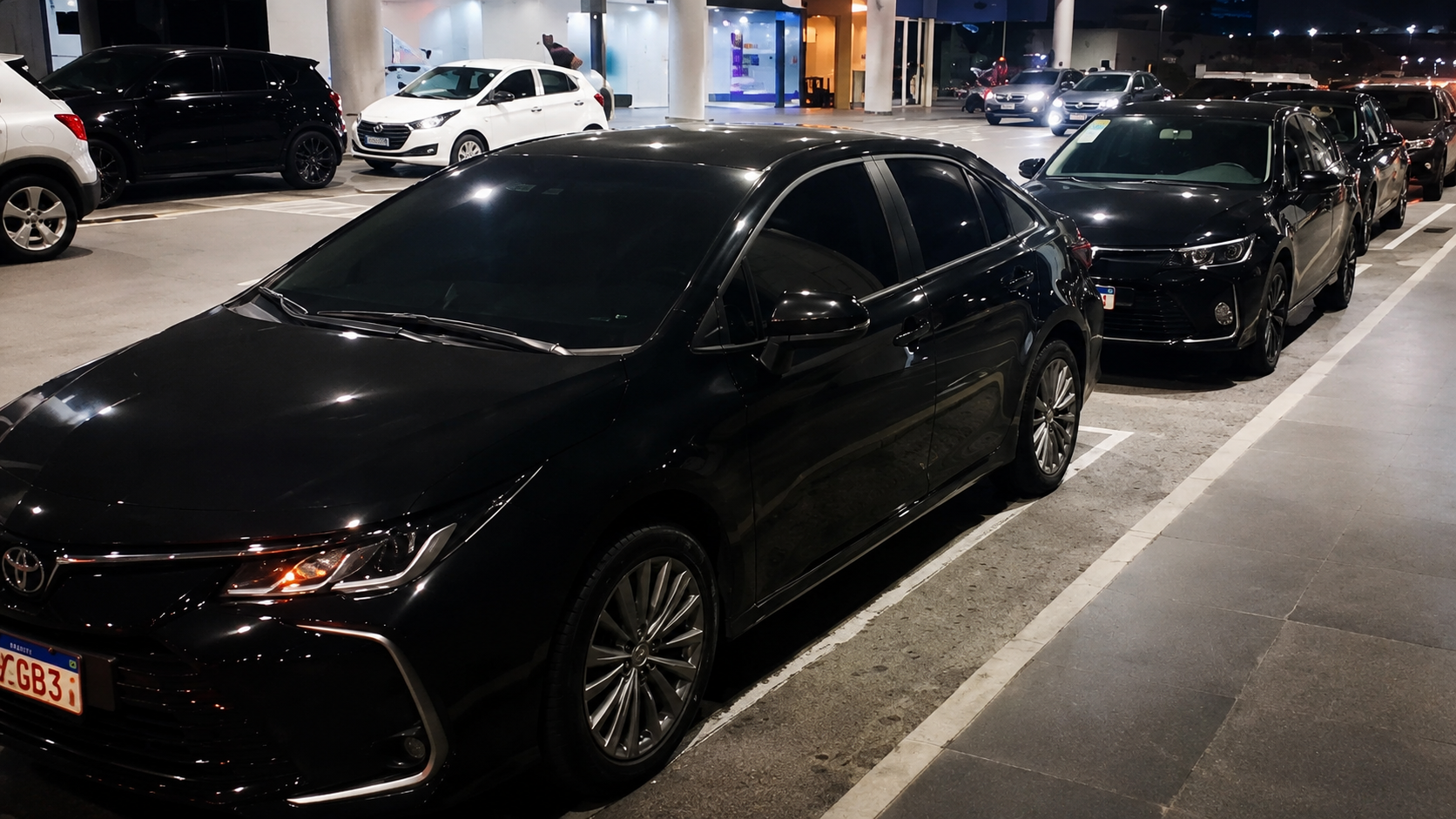Sedans executivos no aeroporto